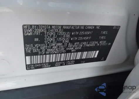 2023 Toyota Rav4 Le z USA, uszkodzony, nr VIN 2T3F1RFV5PW373765